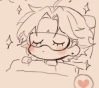 🌟 anime, śpiący, słodkie, kawaii, fanart, kreskówka, ilustracja telegram sticker