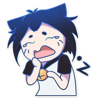 😴 gatto, anime, triste, piangendo, kawaii, carino telegram sticker
