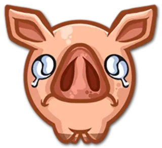 😢 porco, desenho animado, animal, triste telegram sticker