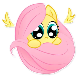 ☺️ Fluttershy My Little Pony Cartoon, Pony, Süß, Tier, Gelb, Fluttershy, MLPFiM telegram sticker