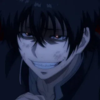♠️ anime, evil, grin, male, smirk, dark, serious telegram sticker