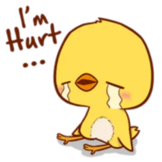 😢 I'm Hurt... pintinho, ferido, triste, chorando, lágrimas, desenho animado telegram sticker