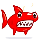😡 rekin, zły, czerwony, kreskówka, zwierzę, stworzenie morskie, ryba telegram sticker