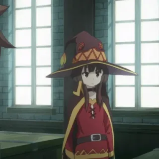 🍓 Megumin Konosuba Anime, Konosuba, Megumin, Magicien, Magie, Personnage whatsapp sticker