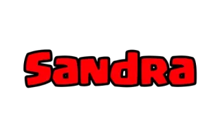 ❤ Sandra Nome, Sandra, Personalizzato, Testo rosso, Sfondo nero telegram sticker