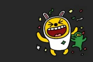 😮‍💨 Dessin animé, Fête, Confettis, Personnage, Drôle, Joyeux whatsapp sticker