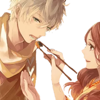 🥢 Аниме, Пара, Суши, Палочки, Еда, Романтика telegram sticker