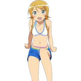 😃 anime, girl, bikini, swimsuit, cartoon, female telegram sticker
