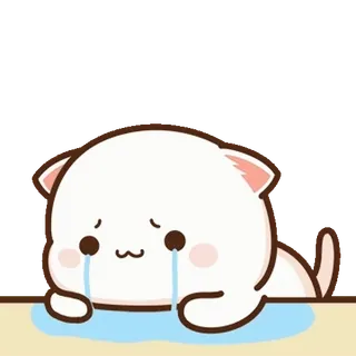 💬 кот, грустный, плачущий, каваий, милый, слезы whatsapp sticker