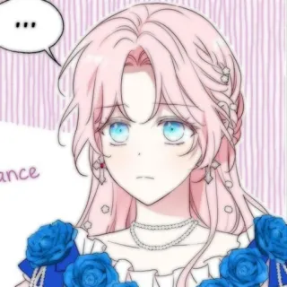 🍭 ... อนิเมะ สาว, ผมสีชมพู, ตาสีฟ้า, เจ้าหญิง, การ์ตูน, มังงะ telegram sticker