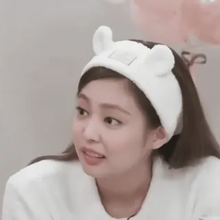 🧁 mulher, coreana, tiara, orelhas de coelho, retrato, fofa whatsapp sticker
