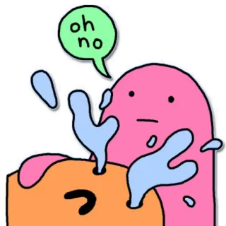😵 oh no アニメ, キャラクター, まずい, ステッカー, 心配, 不安 telegram sticker