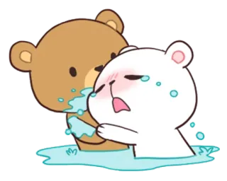 🐵 osos, llorando, triste, emocional, dibujos animados, lindo, kawaii telegram sticker