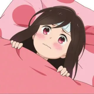 🏥 Anime, Malato, Letto, Piangendo, Triste, Malato telegram sticker