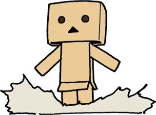 😐 cartão, caixa, personagem, minimalista, simples telegram sticker