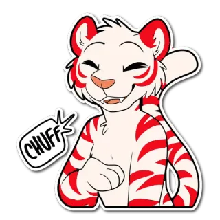 😊 CHUFF tigre, antro, animal, dibujos animados, furry, gordito, feliz whatsapp sticker