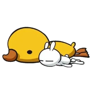 😔 pato, conejo, lindo, dibujos animados, animal telegram sticker