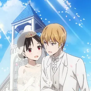 💑 Аниме, Свадьба, Пара, Невеста, Жених telegram sticker
