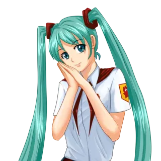 🙃 Hatsune Miku Anime, Mädchen, Hatsune Miku, Vocaloid, Süß whatsapp sticker