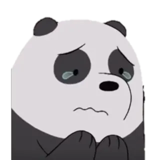 🐼 Panda We Bare Bears panda, triste, chorando, desenho animado, urso, We Bare Bears, emocional telegram sticker