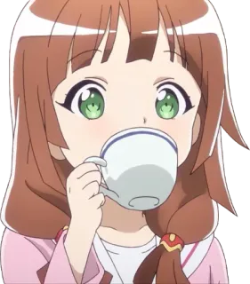 🌞 Anime, Menina, Chá, Kawaii, Fofo, Criança telegram sticker
