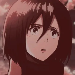 💗 Mikasa Ackerman Attack on Titan Anime, Charakter, Cartoon, Porträt telegram sticker