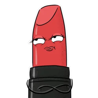 😕 rossetto, trucco, bellezza, cosmetici, cartoni animati whatsapp sticker