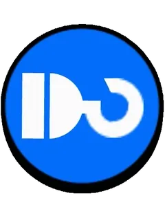 👍 logo, azul, blanco, círculo, abstracto whatsapp sticker