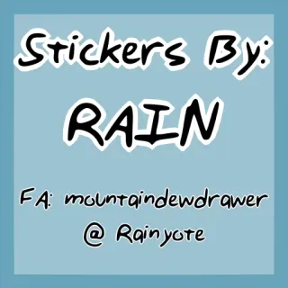 ℹ Stickers By:
RAIN
FA: mountaindewdrawer
@Rainyote stickers, RAIN, mountaindewdrawer, Rainyote telegram sticker