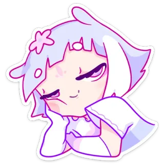 😌 Anime, Niedlich, Schläfrig, Sticker, Kawaii, Chibi telegram sticker