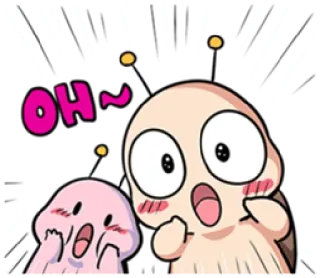 😱 OH~ niedlich, überraschung, kawaii, cartoon, sticker, emotion telegram sticker