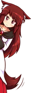 😶 애니메이션, 고양이귀, 만화, 빨간 머리, 귀, 꼬리 telegram sticker