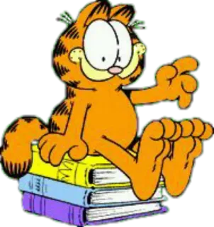 📚 Garfield Garfield, Desenho animado, Gato, Livros, Laranja telegram sticker