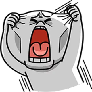 😫 Cartone animato, Personaggio, Emozione, Urlo, Bianco, Urlare telegram sticker