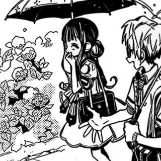 ✉️ 动漫, 漫画, 插画, 卡通, 情侣, 雨 telegram sticker
