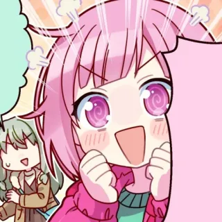😵‍💫 anime, cartoon, excited, happy, cute whatsapp sticker