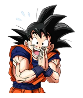 🙏 Goku Dragon Ball goku, dragon ball, anime, manga, personaggio, sorridente telegram sticker