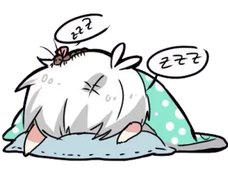 😪 zzz dormindo, zzz, desenho animado, travesseiro, fofo, anime telegram sticker