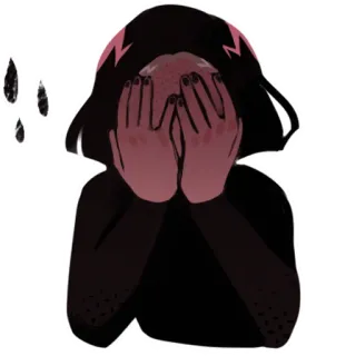 😞 triste, chorando, mulher, emoção, desespero, personagem telegram sticker