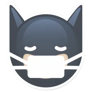😷 Batman Batman, mask, superhero, emoji telegram sticker