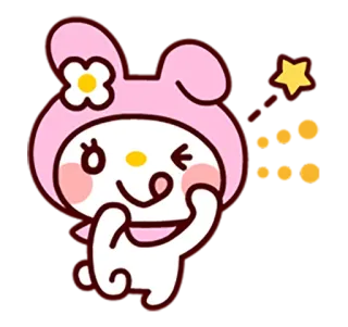 🌻 My Melody My Melody, Sanrio, mignon, kawaii, dessin animé, lapin telegram sticker