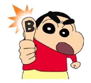 👍 Shin-chan Crayon Shin-chan B anime, cartoon, character, positive, thumb up telegram sticker