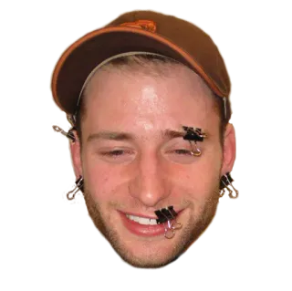 🤣 homme, chapeau, visage, portrait, pinces à dessin, expression, drôle, bizarre telegram sticker