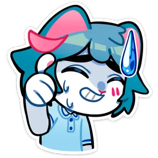 😅 Kreskówka, Anime, Pot, Wyczerpany, Ilustracja, Naklejka, Nerwowy telegram sticker