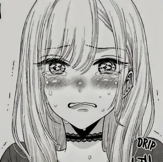 🤍 DRIP anime, manga, crying, girl, sad, tears, emotional telegram sticker