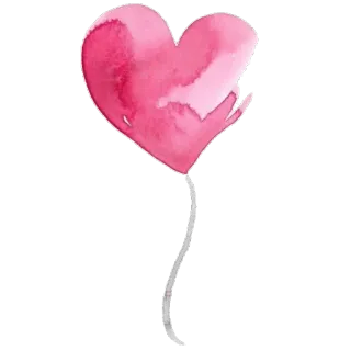 ❤ heart, love, valentine, balloon, watercolor, pink, tenderness telegram sticker