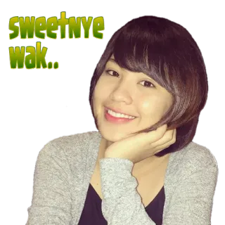 😍 SWEETNYE WAK... donna, persona, ritratto, sorriso, selfie, testo, SWEETNYE, WAK whatsapp sticker