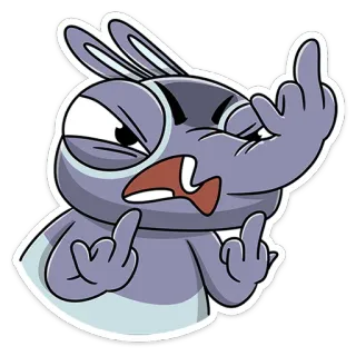 🖕 dibujo animado, animal, dedo corazón, grosero, gesto, ofensivo, enojado, sarcástico telegram sticker