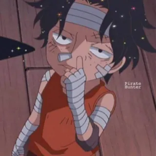 😶 Anime, Junge, Stinkefinger, Cartoon, Verletzt, Verbände telegram sticker