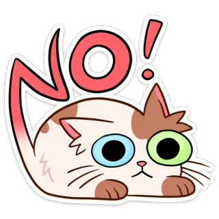 😠 NO! Katze, Nein, Aufkleber, Cartoon, Tier, Ausdruck, Protest telegram sticker